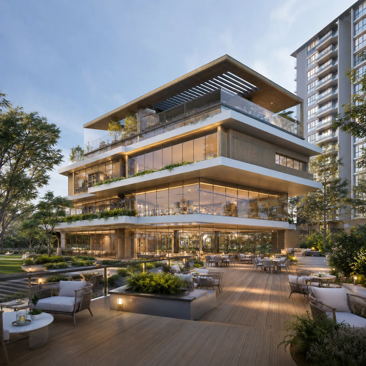 TVS Emerald Rayasandra clubhouse and amenity deck