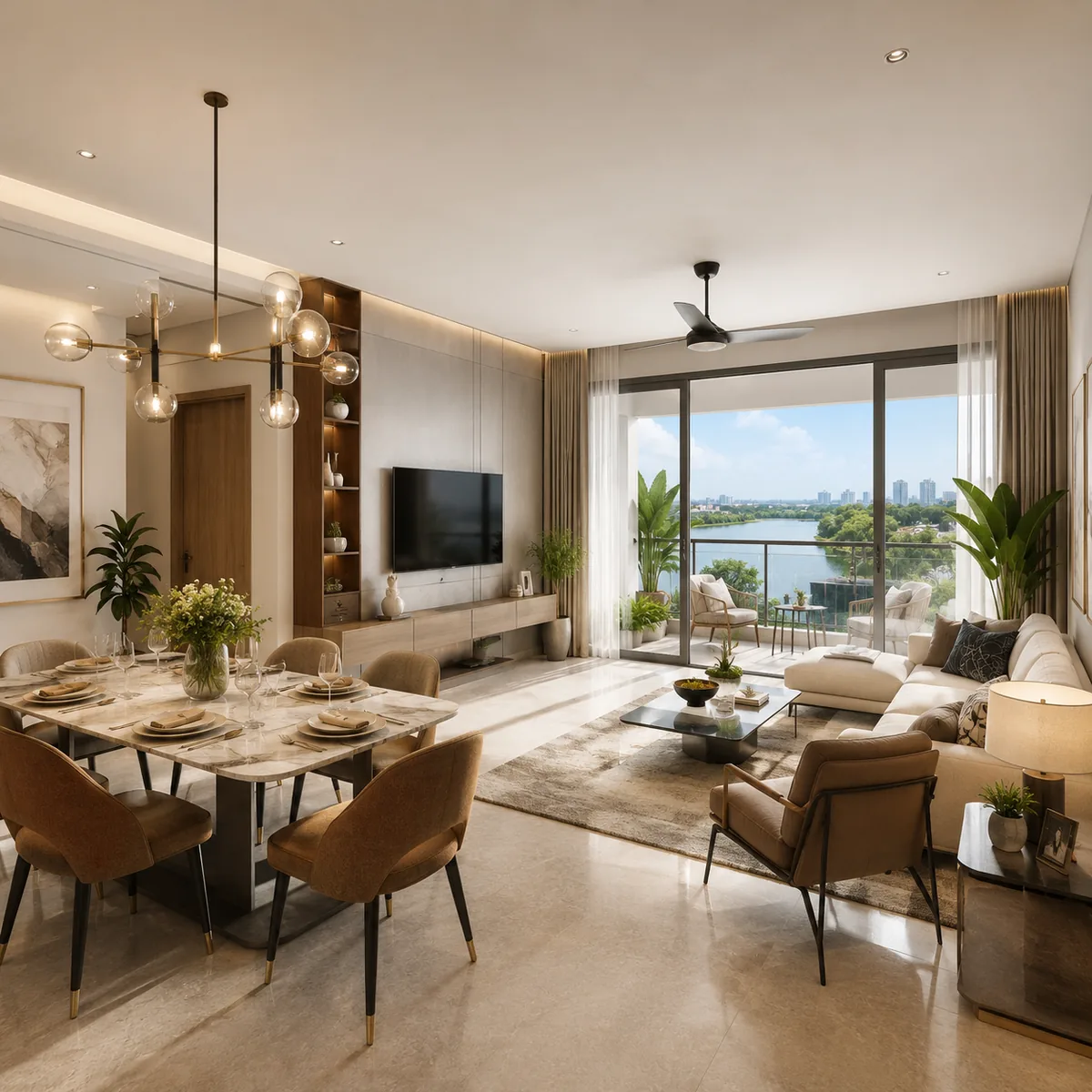 TVS Emerald Rayasandra representative living-dining interior TVS Emerald Rayasandra representative living-dining interior