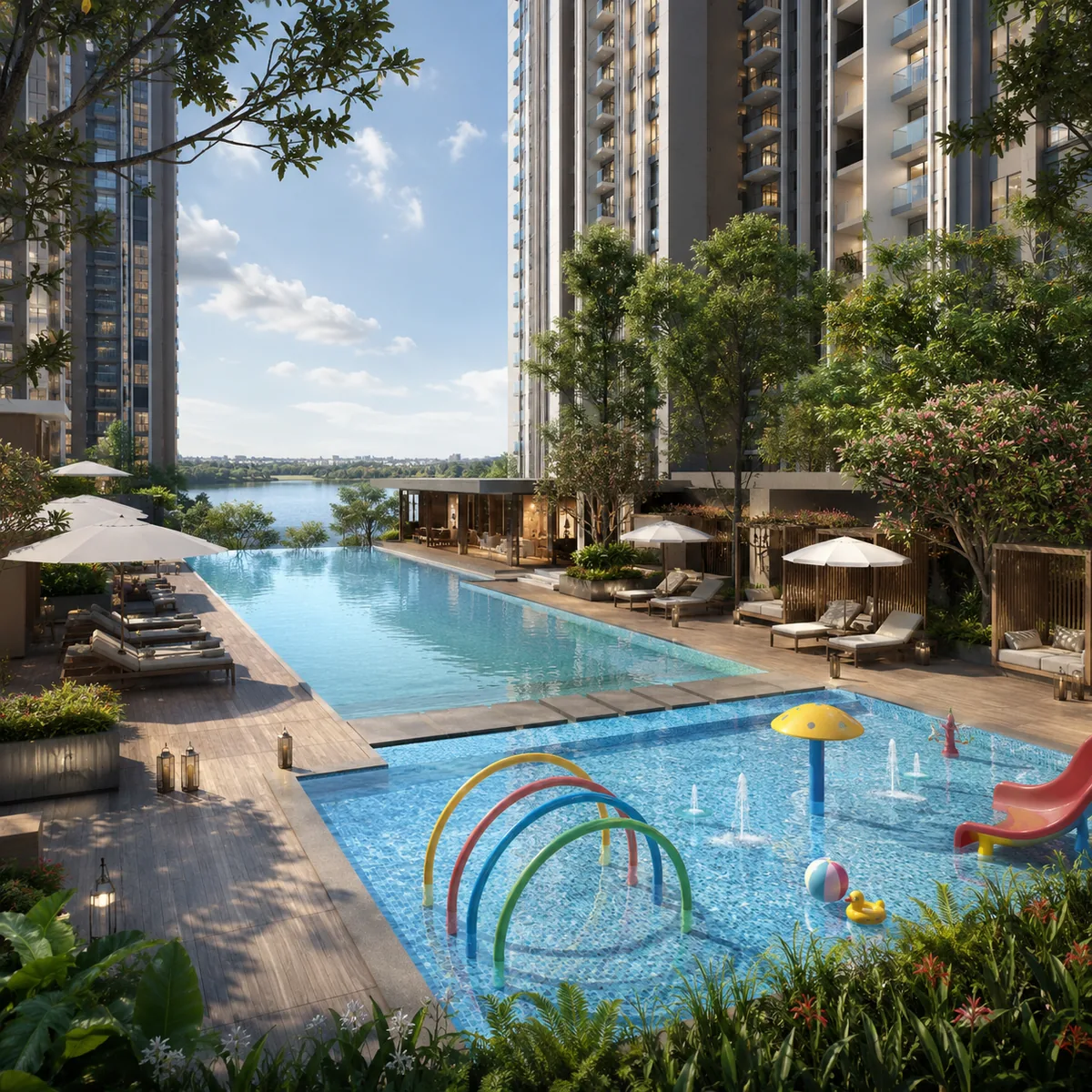 TVS Emerald Rayasandra swimming pool deck