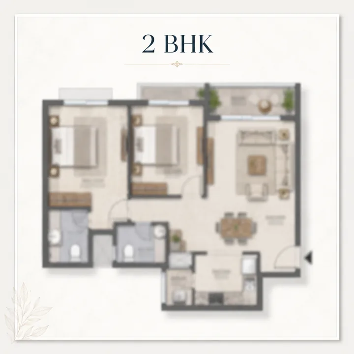 TVS Emerald Rayasandra 2 BHK floor plan layout