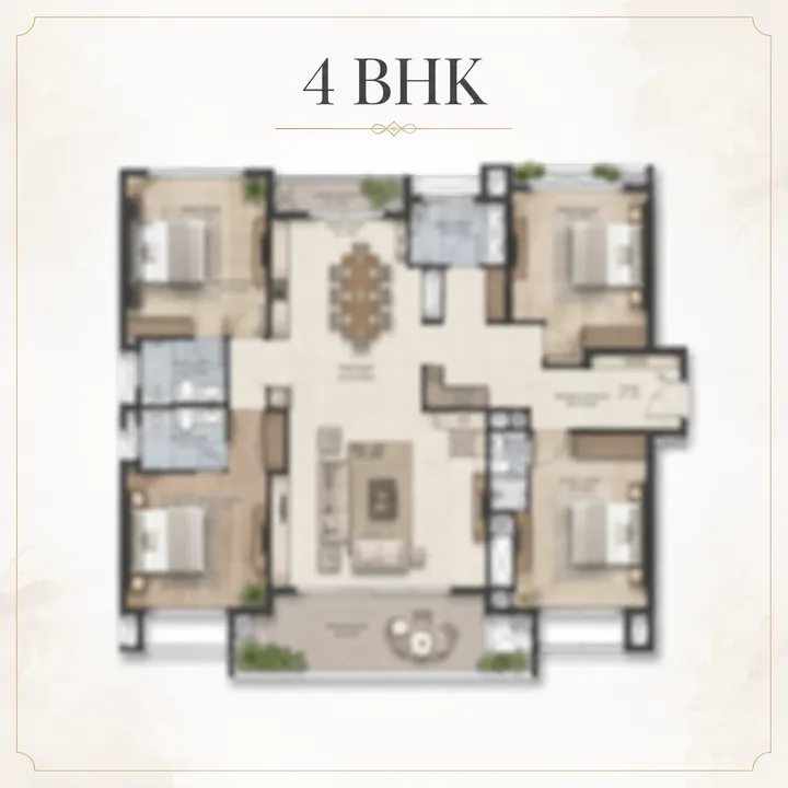 TVS Emerald Rayasandra 4 BHK floor plan layout